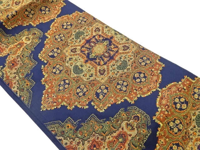 JAPANESE NAGOYA OBI / WOVEN FLOWER CREST